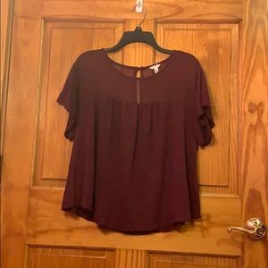 Adorable sheer maroon top
